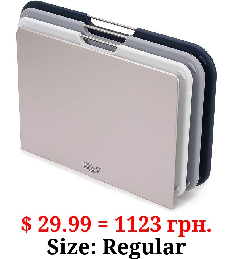 Joseph Joseph Nest 3 Piece Color Coded Cutting Board Set With Storage Stand, Regular - Grey/Blue