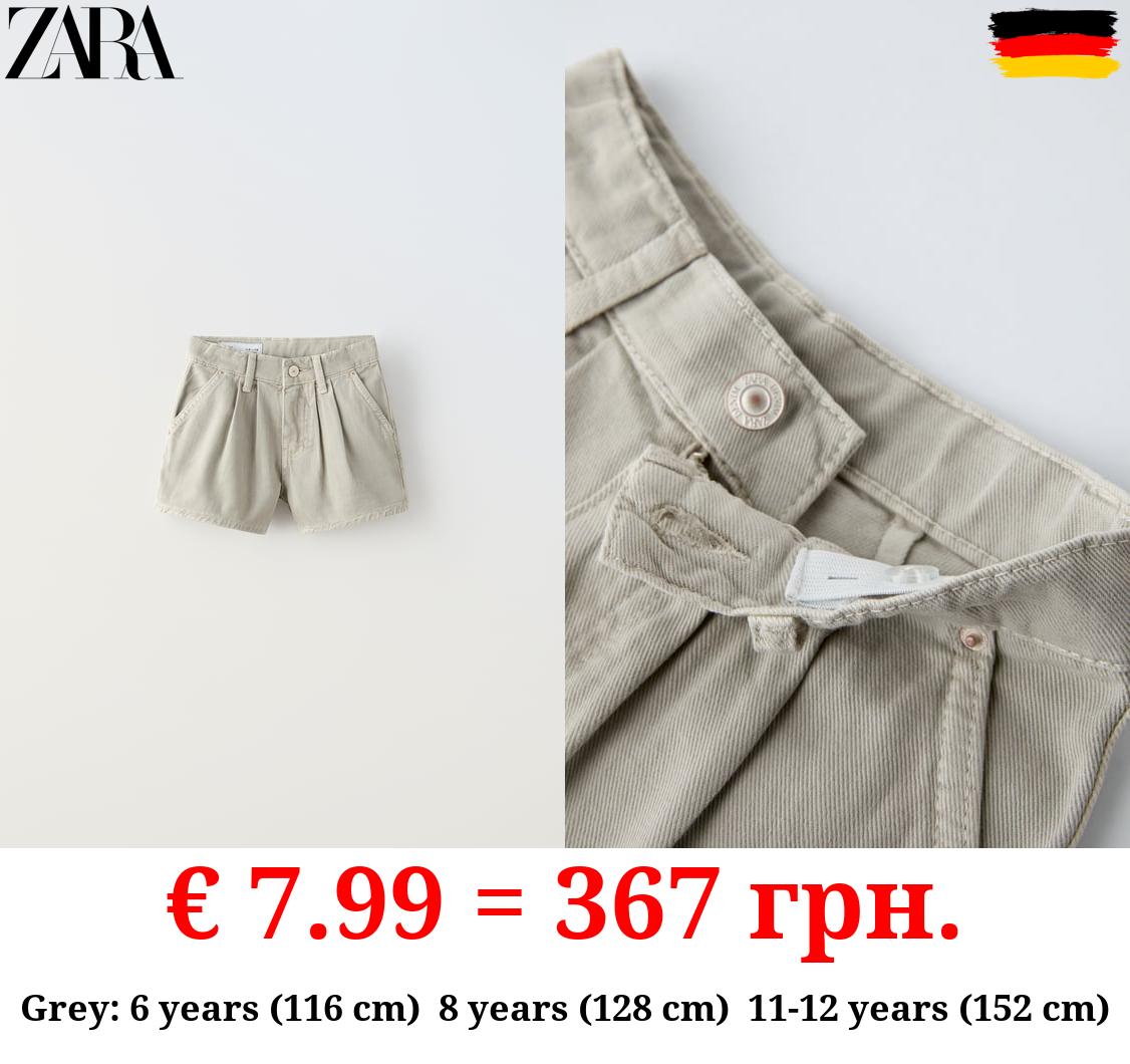 DENIM BERMUDA SHORTS WITH DARTS