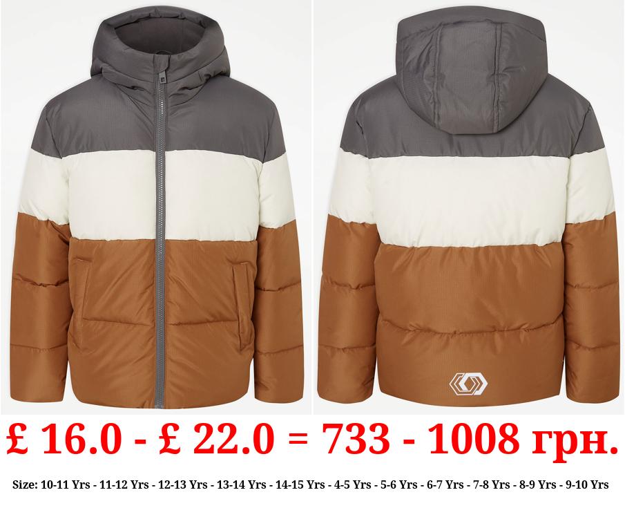 Colour Block Padded Coat