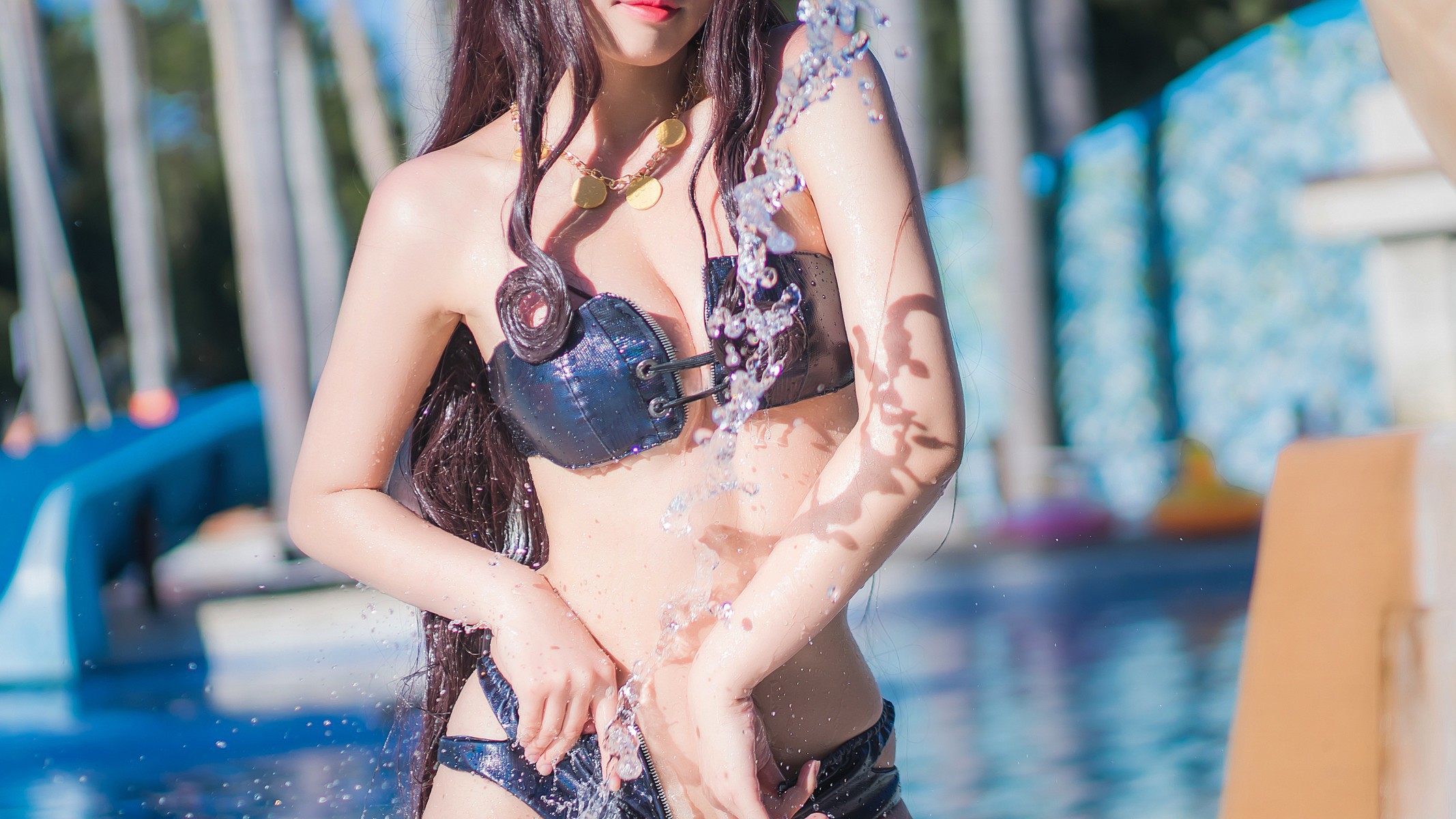 Cosplay 墨玉 紫式部泳装 31