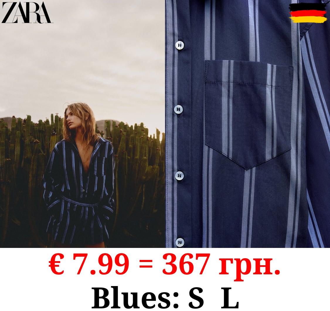 STRIPED POPLIN PLAYSUIT DRESS