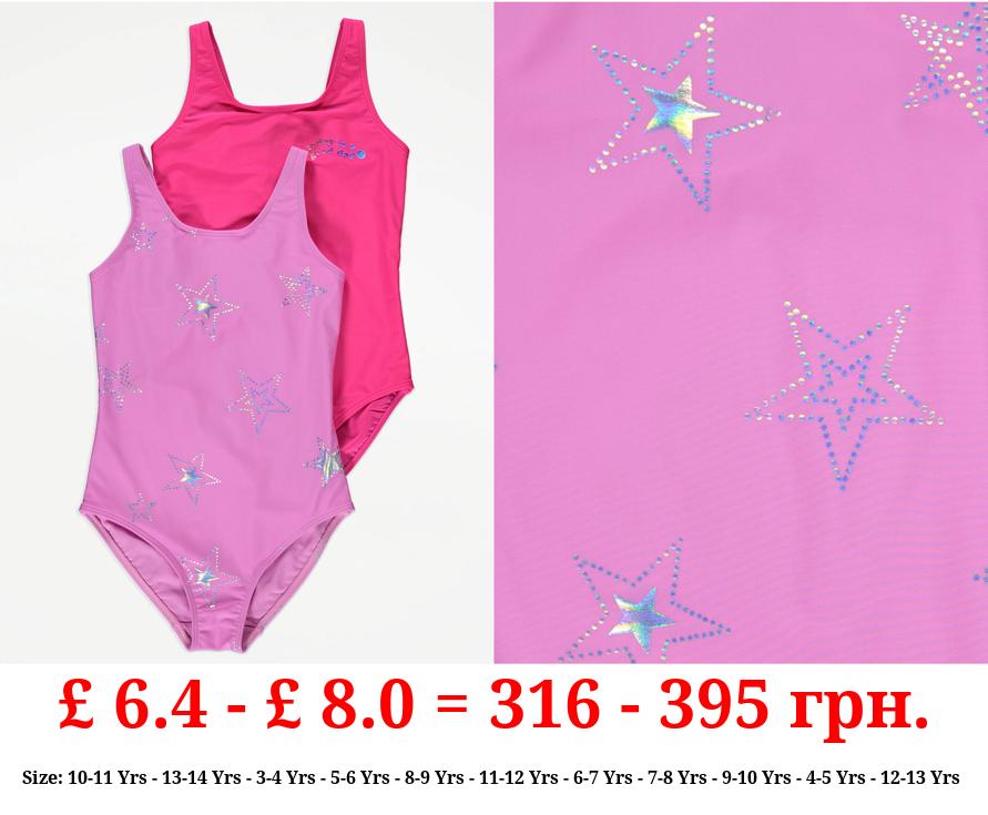 Pink Star Swimsuits 2 Pack