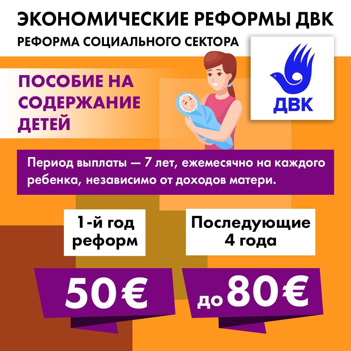 Детские выплаты в Казахстане. Пособие на 3 ребенка неработающей матери.