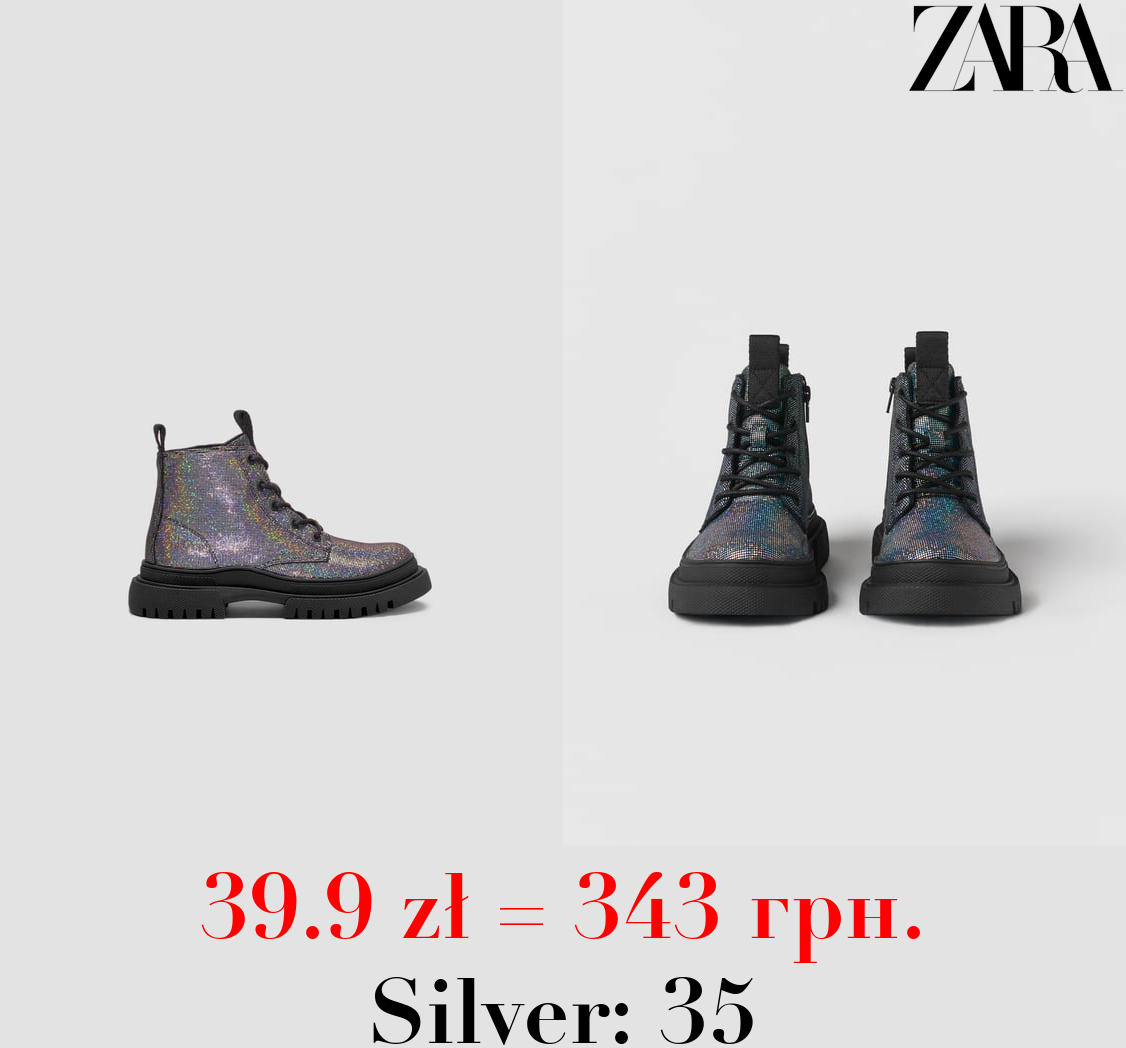 KIDS/ SHINY EMBELLISHED ANKLE BOOTS