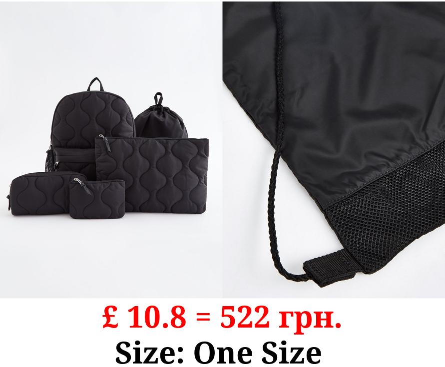 Black Backpack School Bundle 5 Piece Set