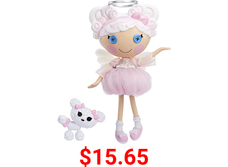 Lalaloopsy Doll- Cloud E. Sky & Pet Poodle, 13" Angel Doll with White Hair, Halo, Wings, Pink Outfit & Accessories, Reusable House Playset- Gifts for Kids, Toys for Girls Ages 3 4 5+ to 103 Years