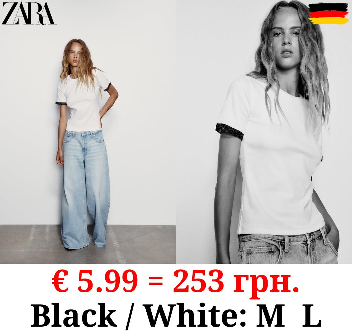 EMBELLISHED TRIM T-SHIRT