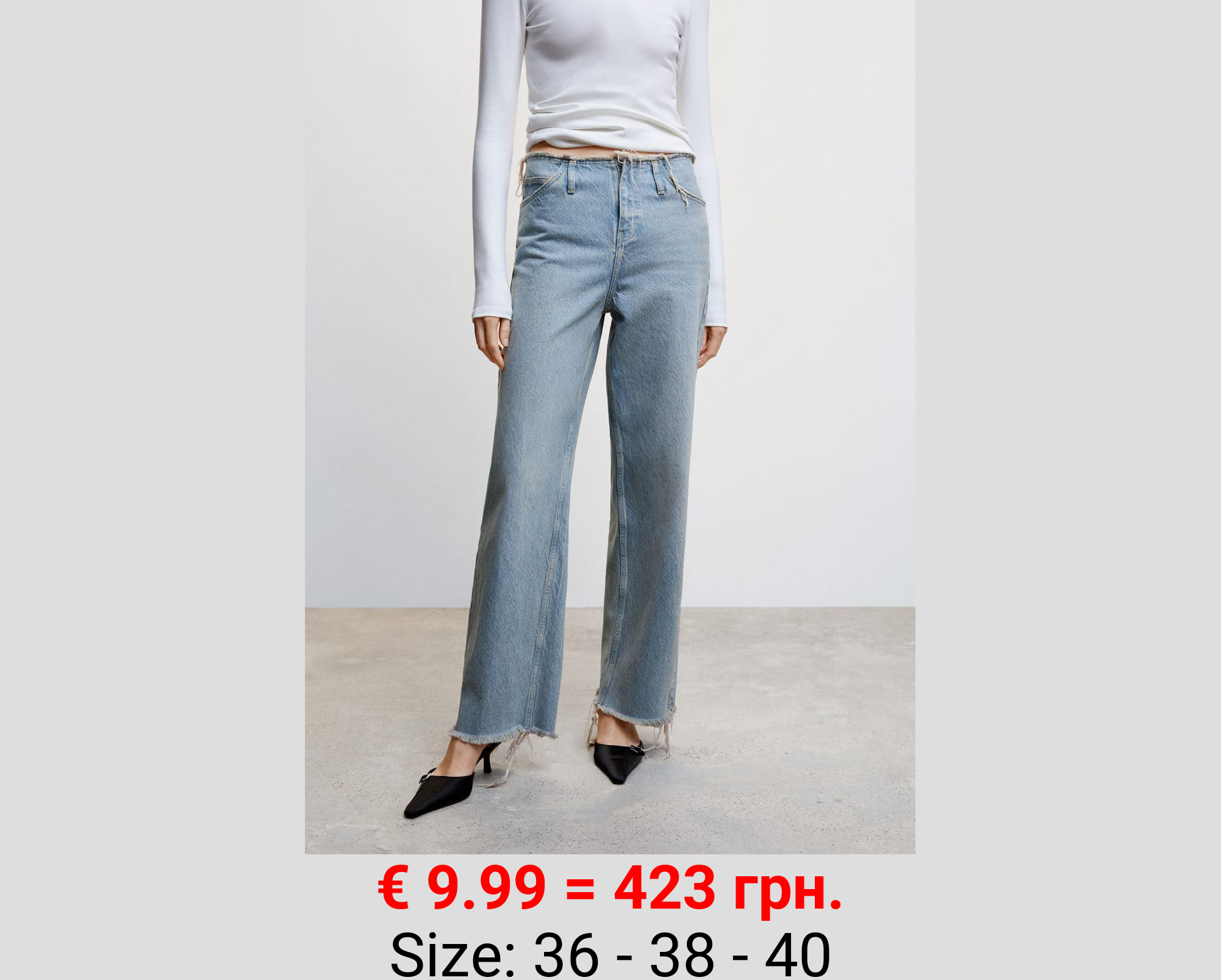 Jeans wideleg tiro medio