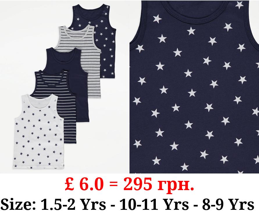 Star and Stripe Vests 5 Pack