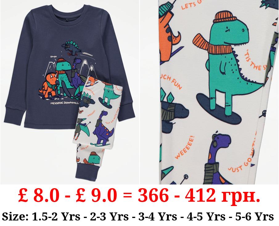 Blue Dinosaur Ski Club Pyjamas