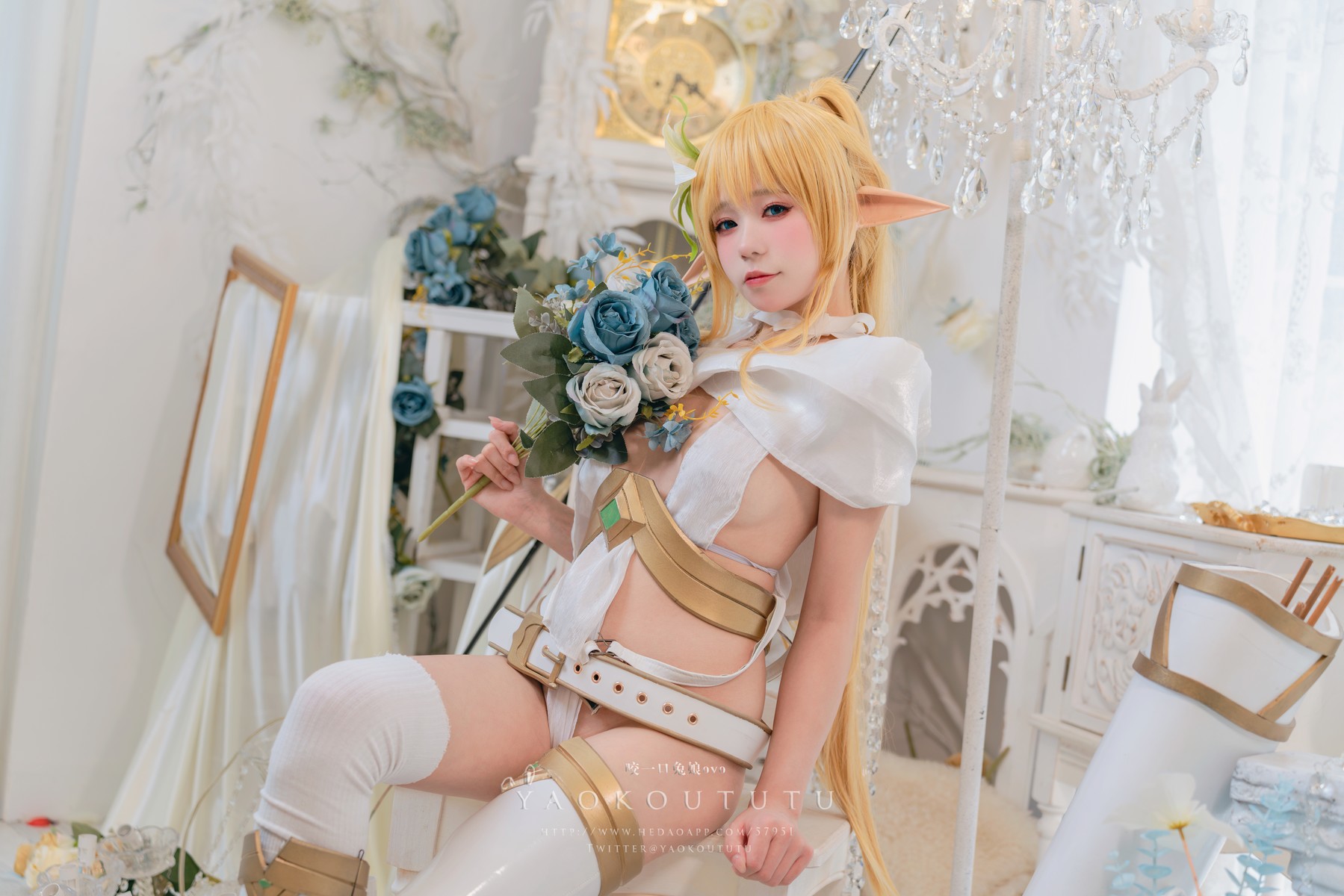 Cosplay 黏黏团子兔 六月订阅 『精灵 弓箭手』 广寒宫 15