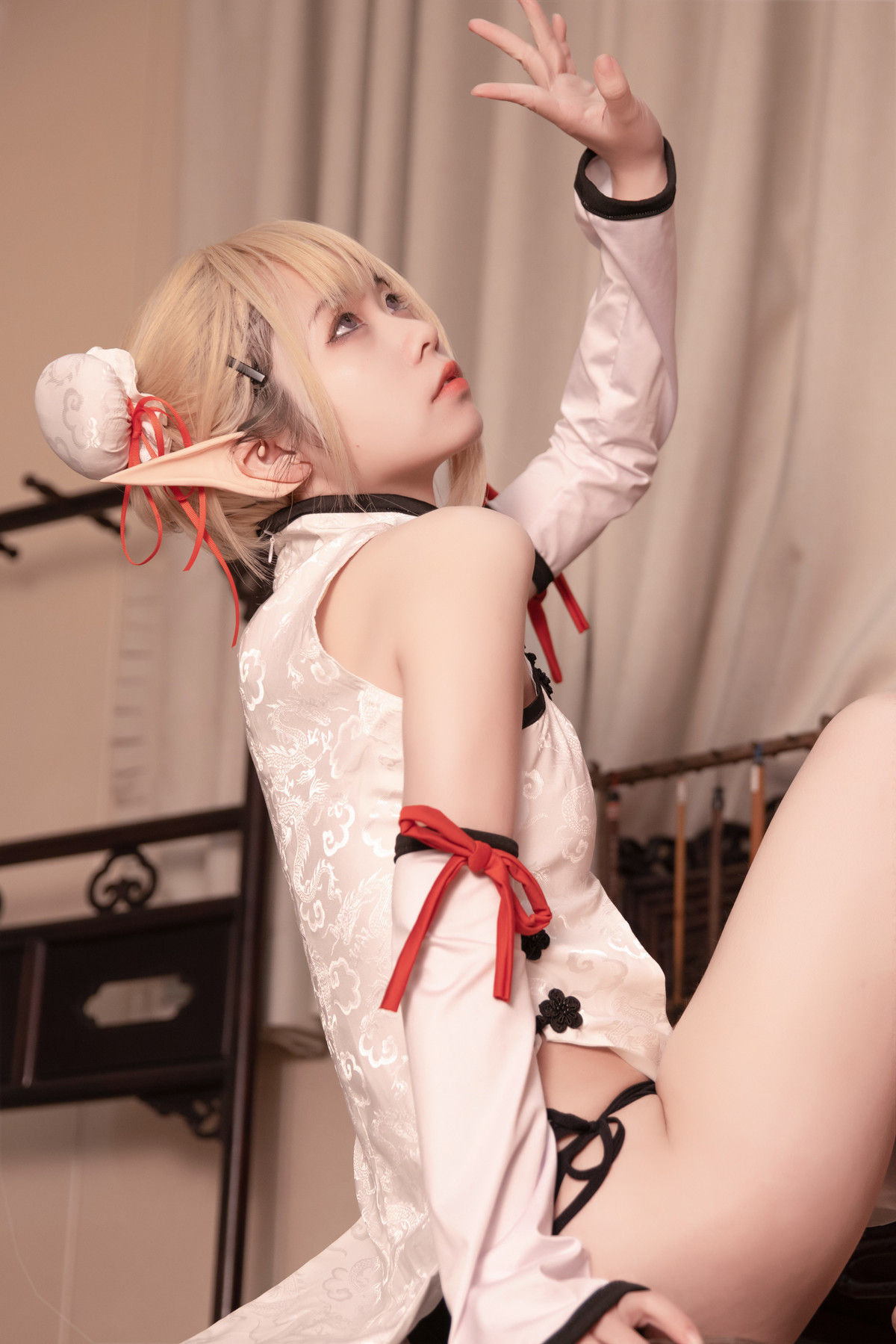 Cosplay G44不会受伤 水兰儿白旗袍 16
