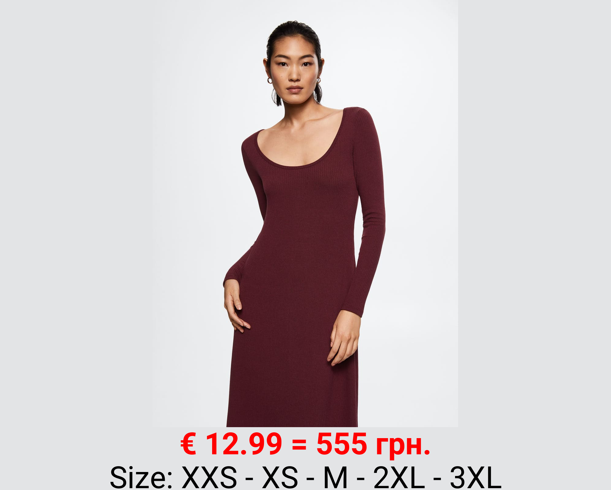 Vestido midi canalé