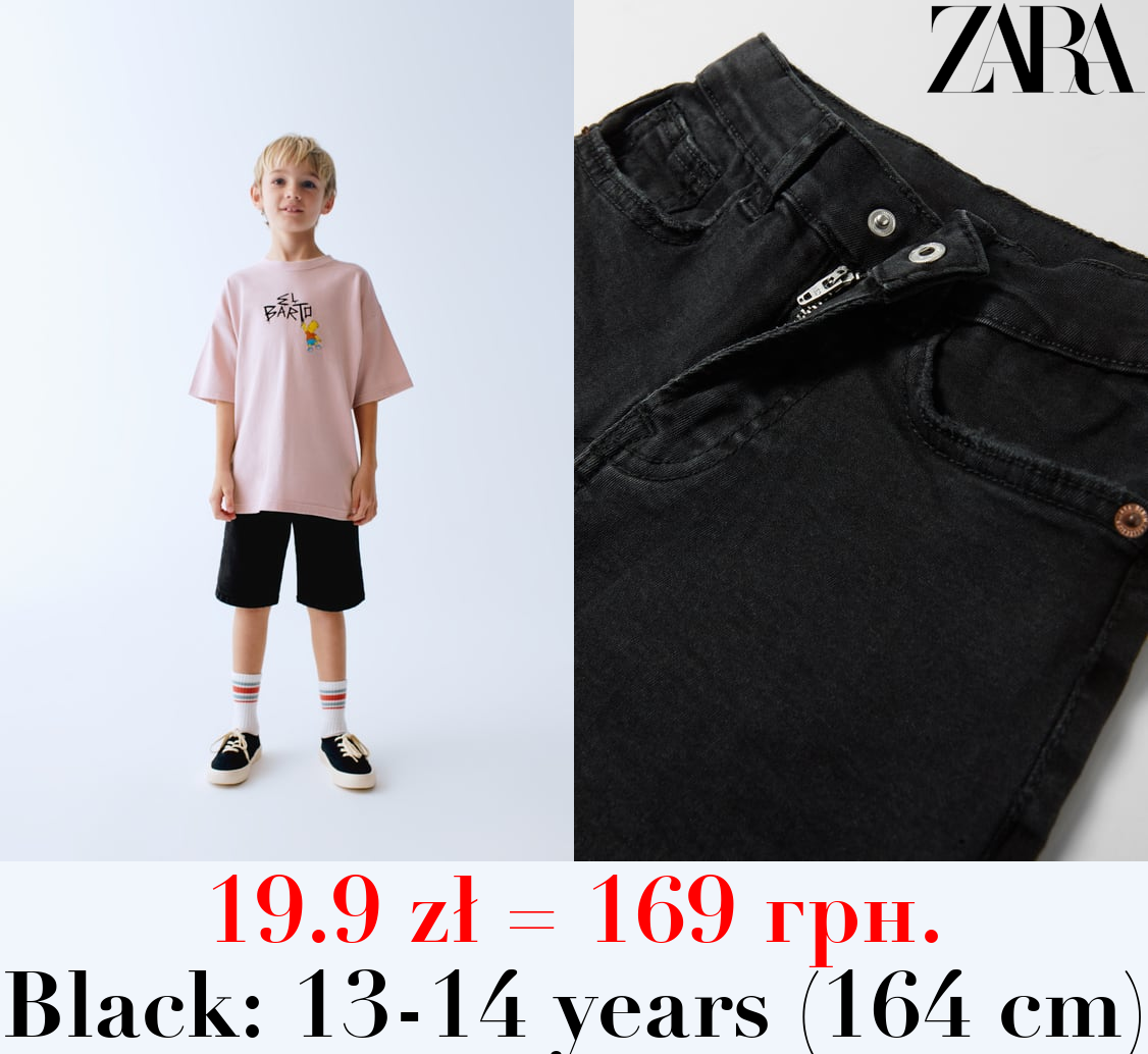 STRAIGHT-FIT DENIM BERMUDA SHORTS