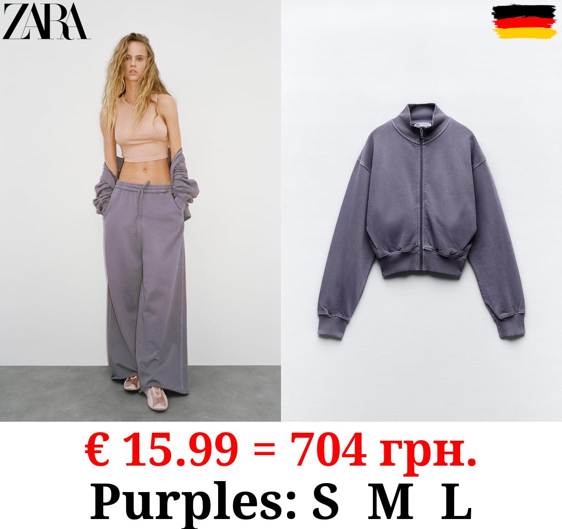 RIBBED SWEATSHIRT WITH ZIP