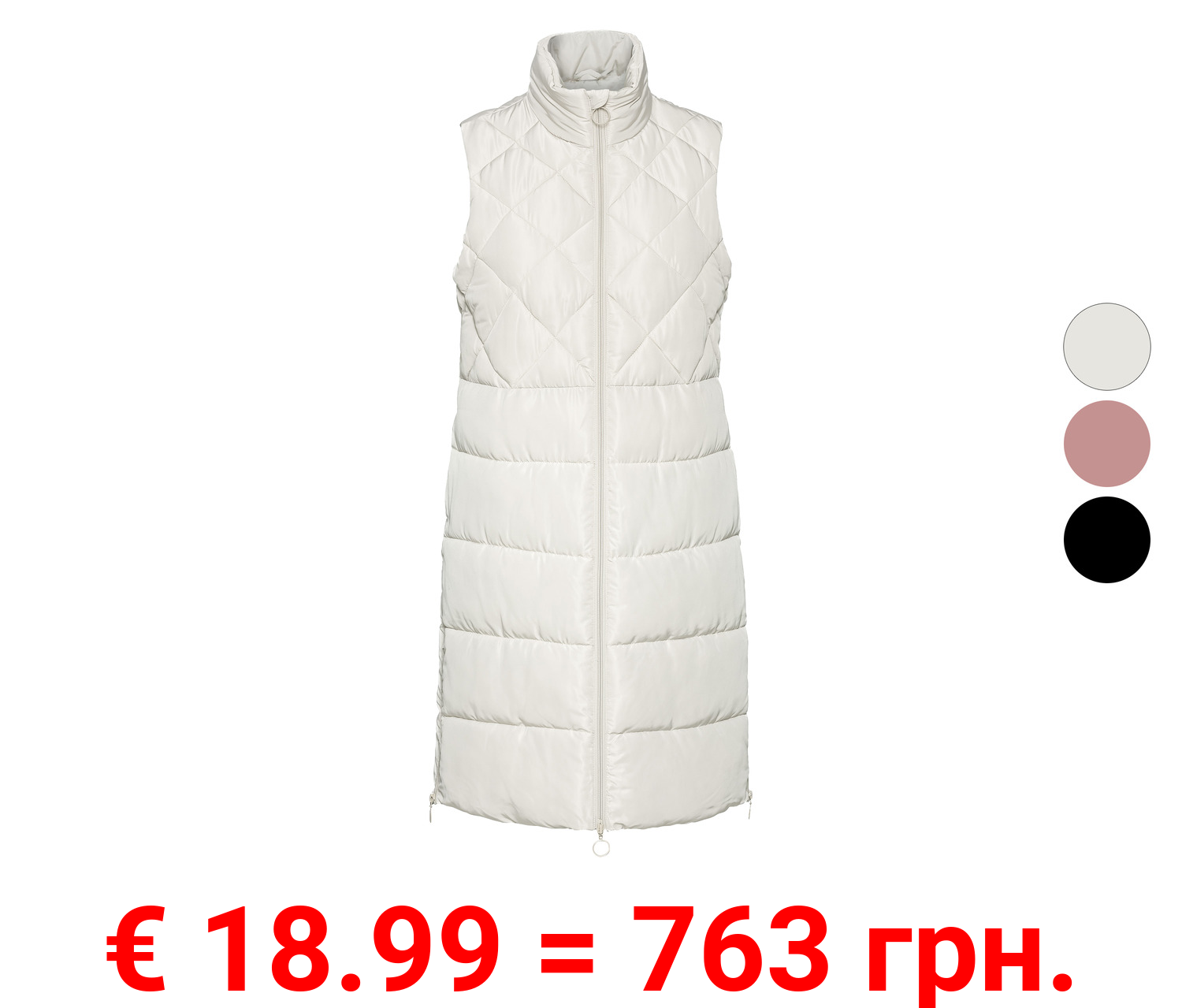 esmara® Damen Longweste, hoher Stehkragen