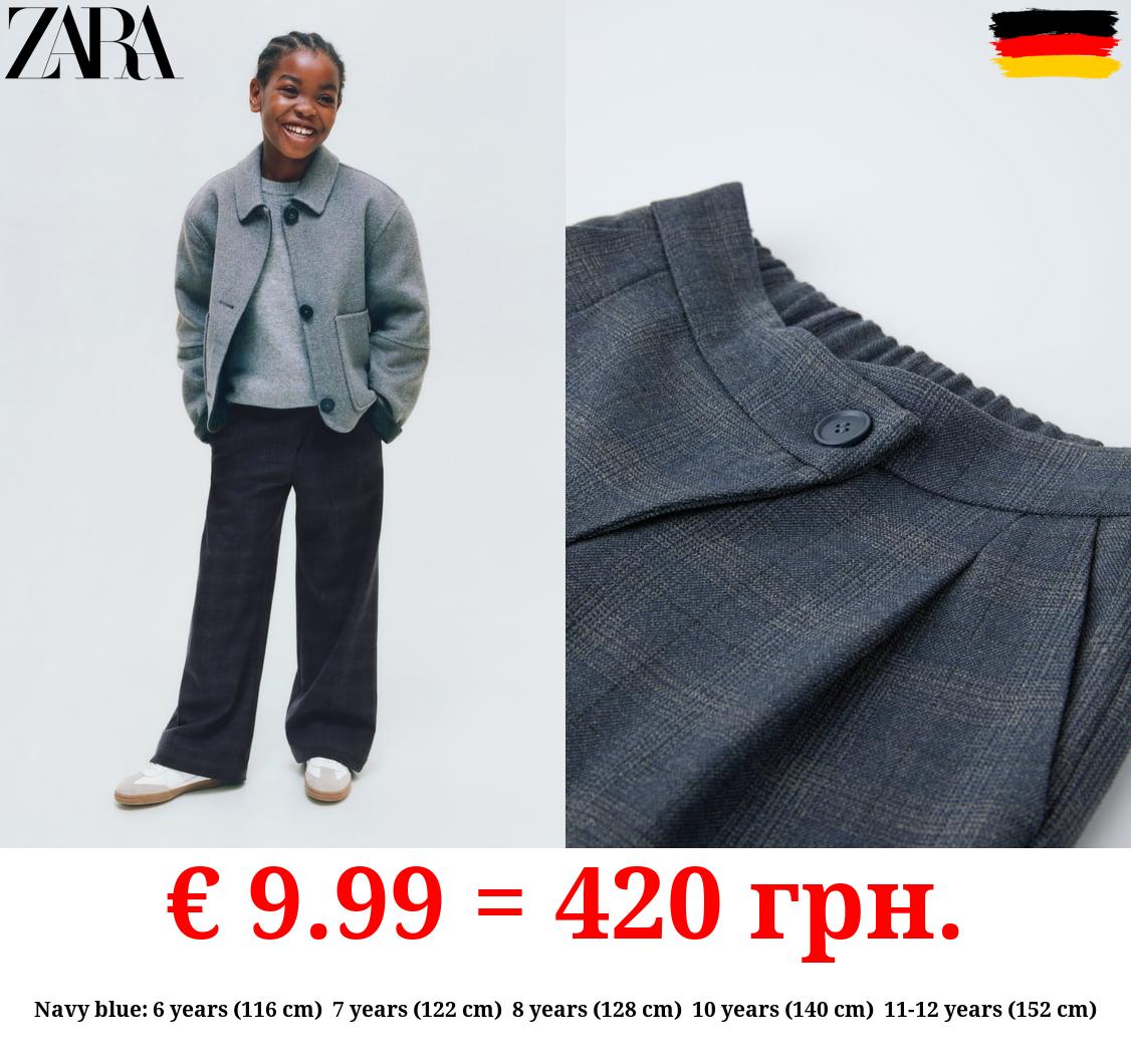 CHECK TROUSERS WITH CROSSOVER WAIST