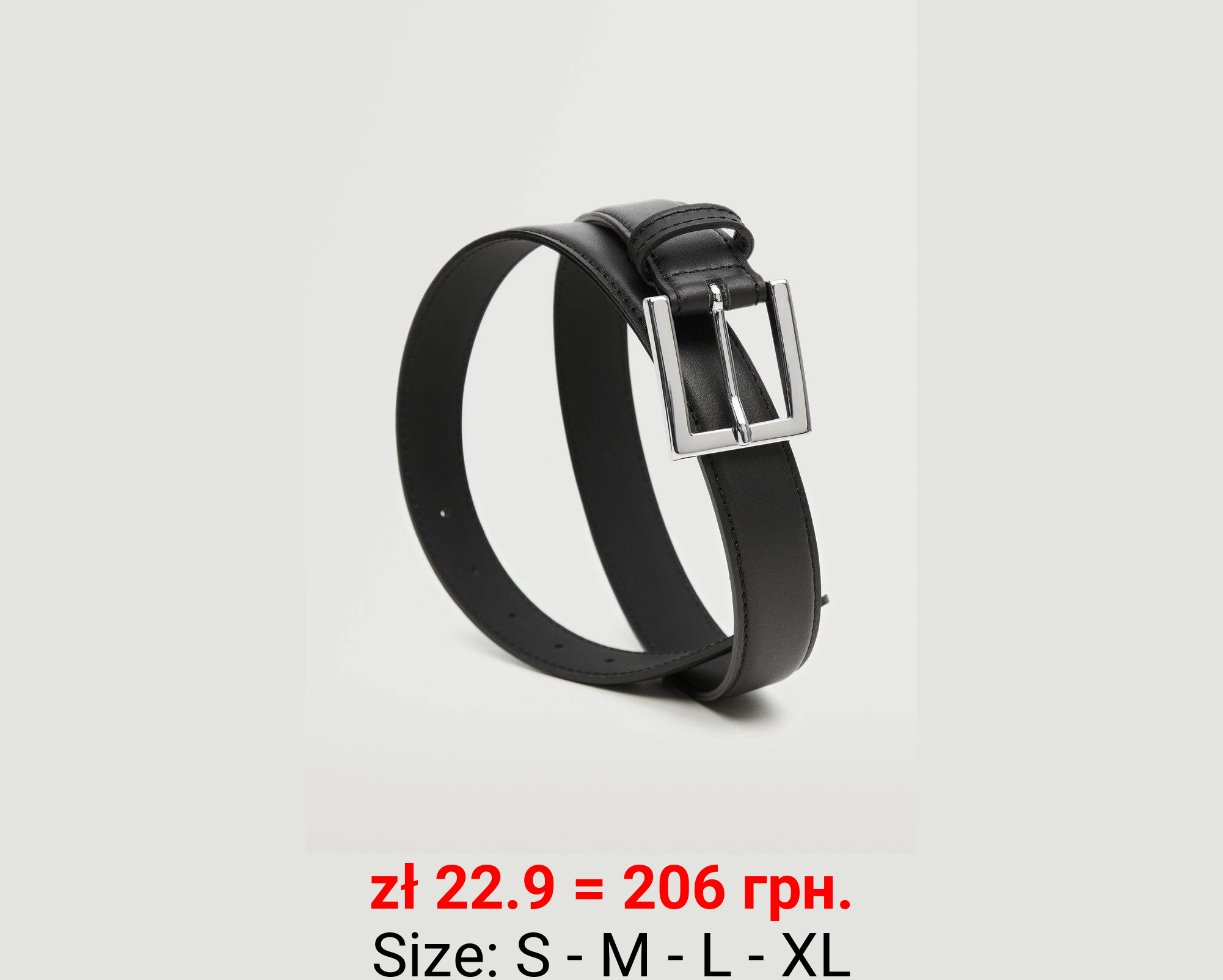 Cinturón piel hebilla cuadrada