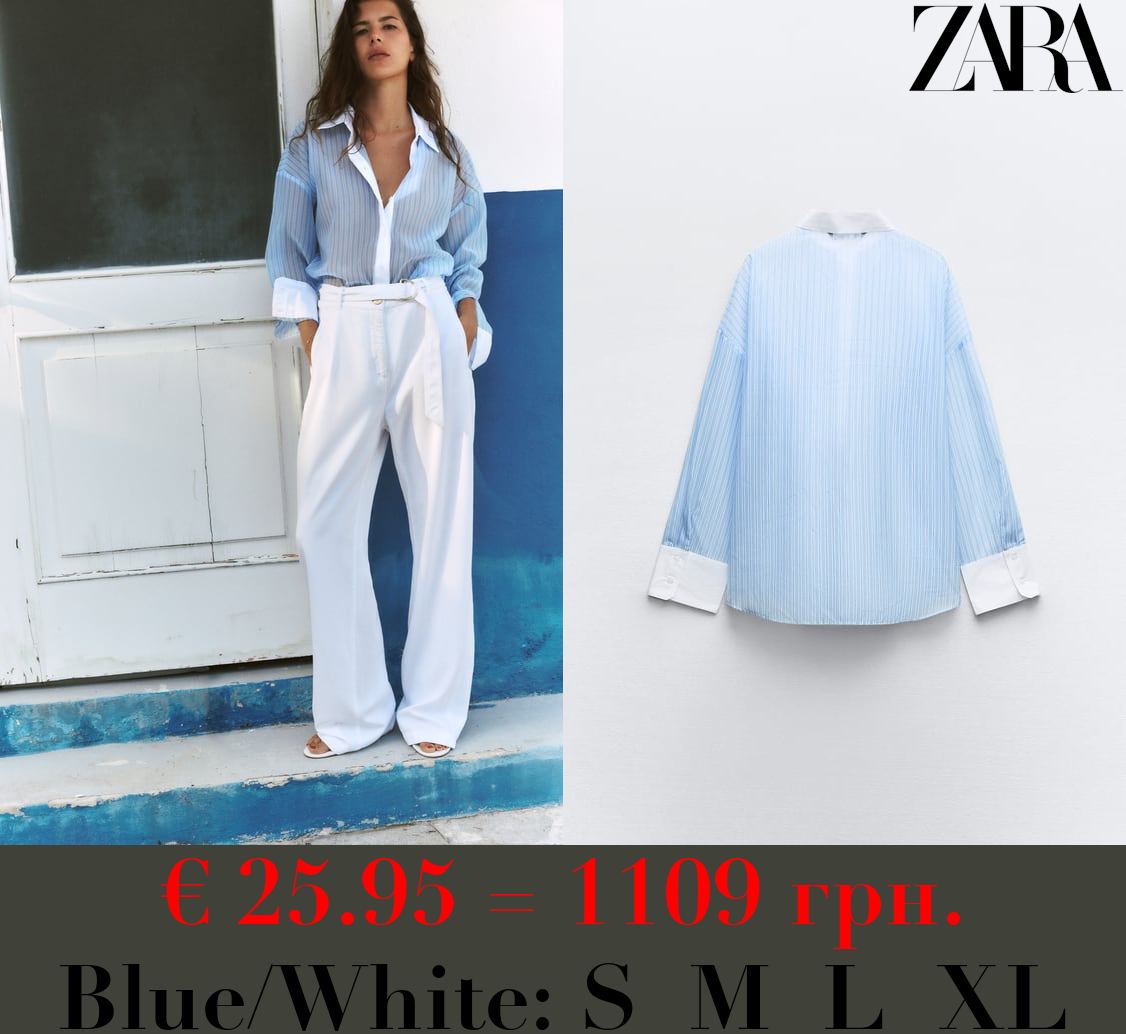 STRIPED ORGANZA SHIRT