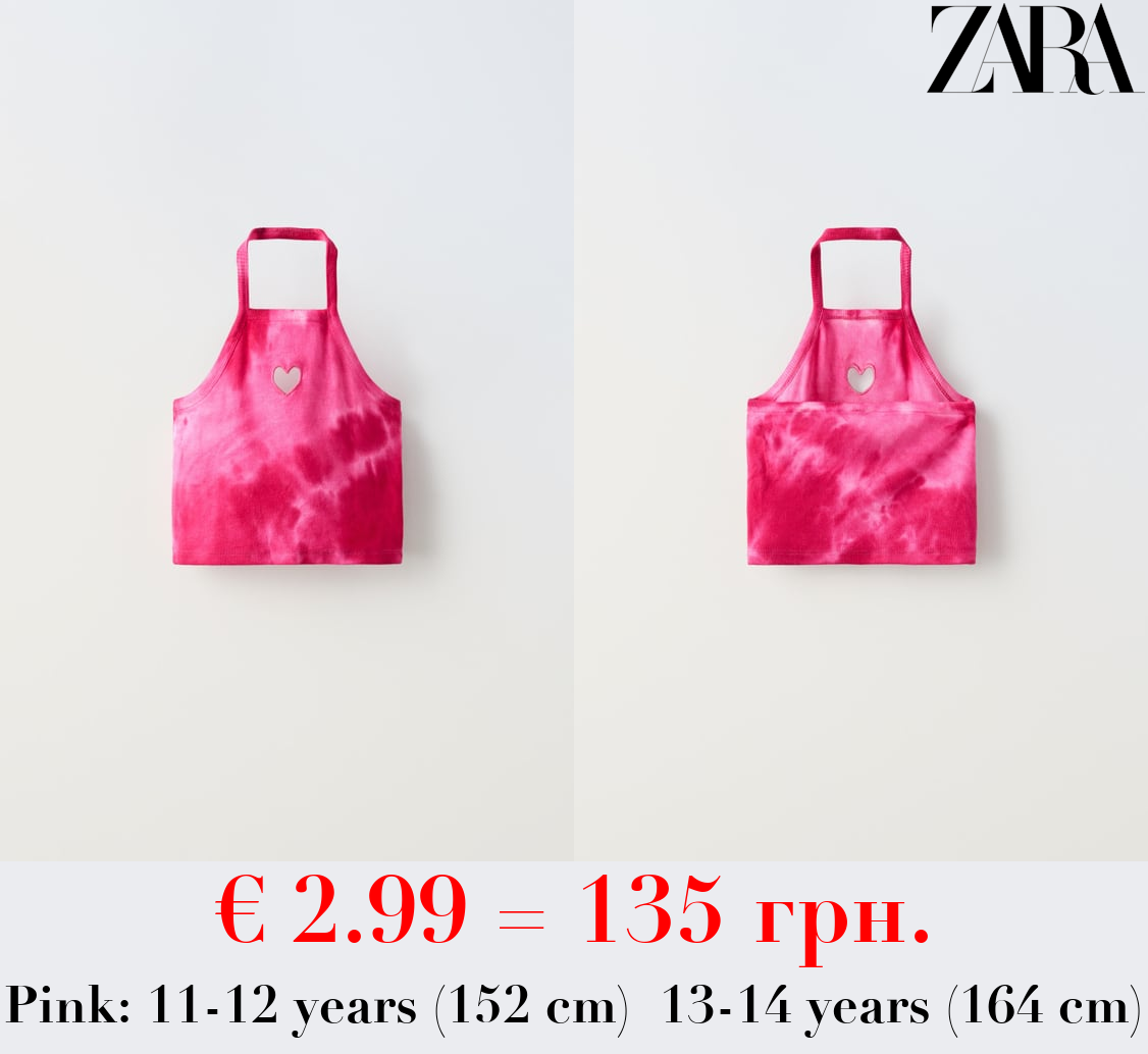 TIE-DYE TOP WITH CUT-OUT DETAIL