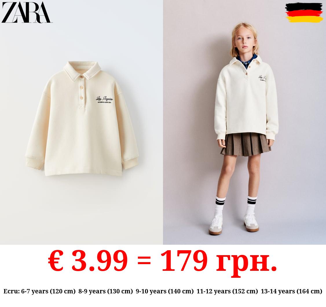 EMBROIDERED POLO SWEATSHIRT