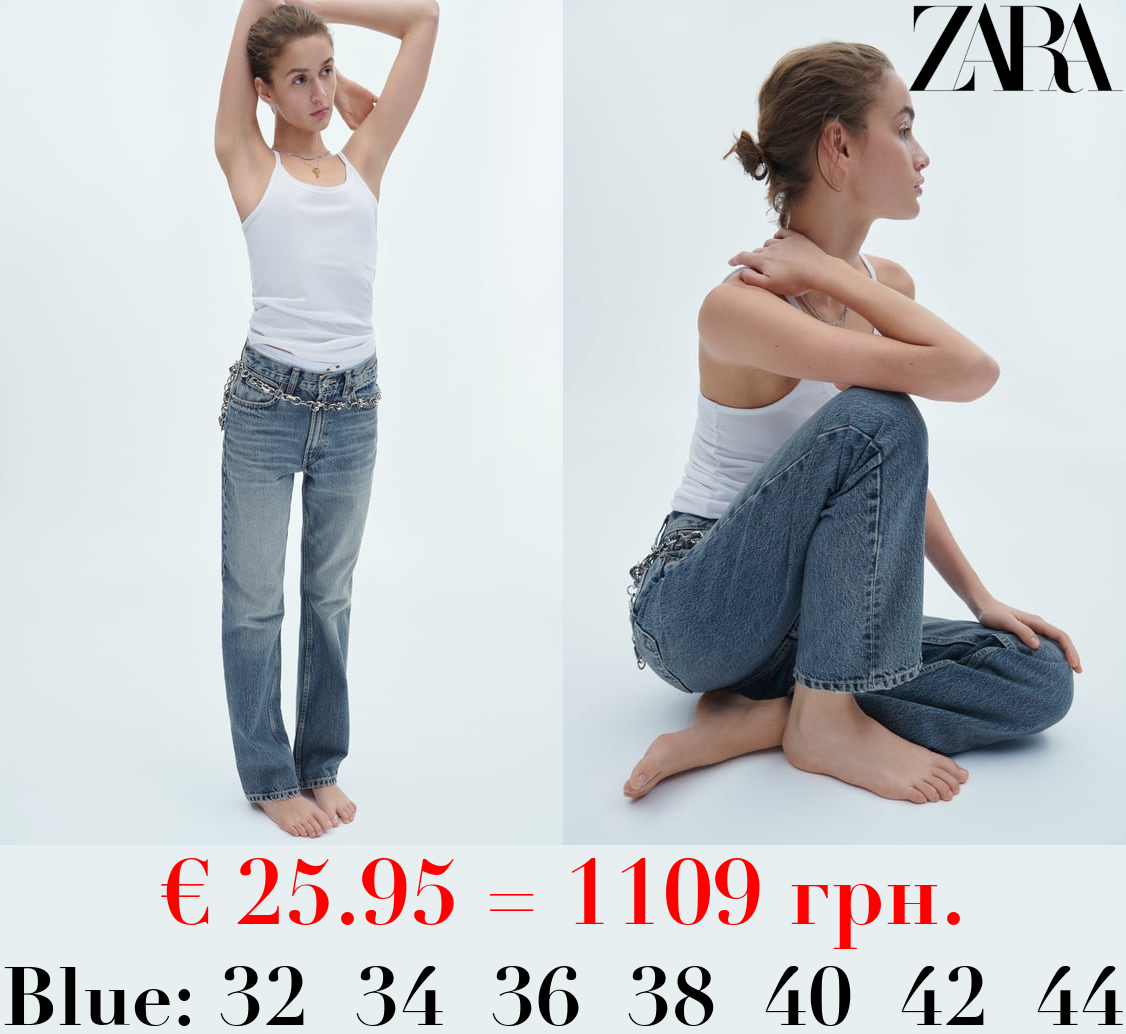 HIGH-RISE STRAIGHT-FIT TRF JEANS