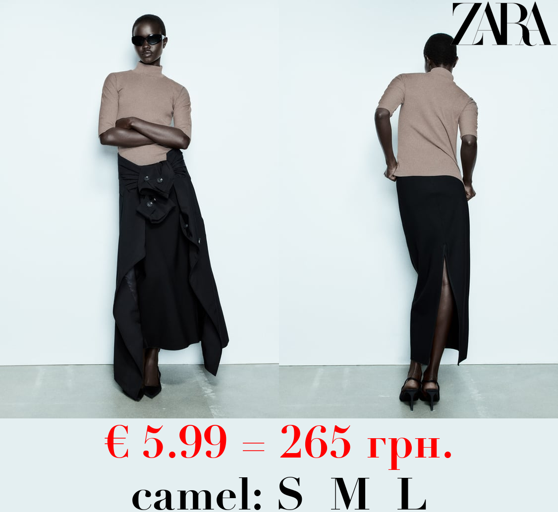 COTTON MOCK NECK T-SHIRT