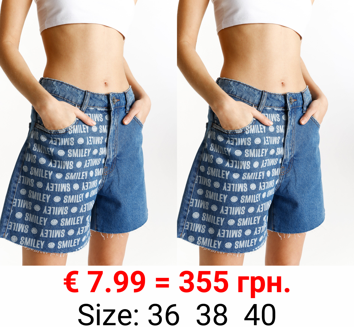 Smiley® denim shorts