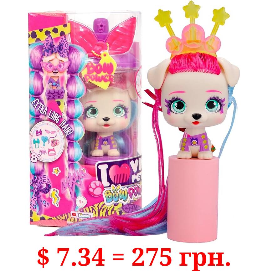 IMC Toys VIP Pets Gwen - Bow Power Series - Includes 1 VIP Pets Doll and 6+ Accessories and Surprises for Hair Styling | Girls & Kids Age 3+