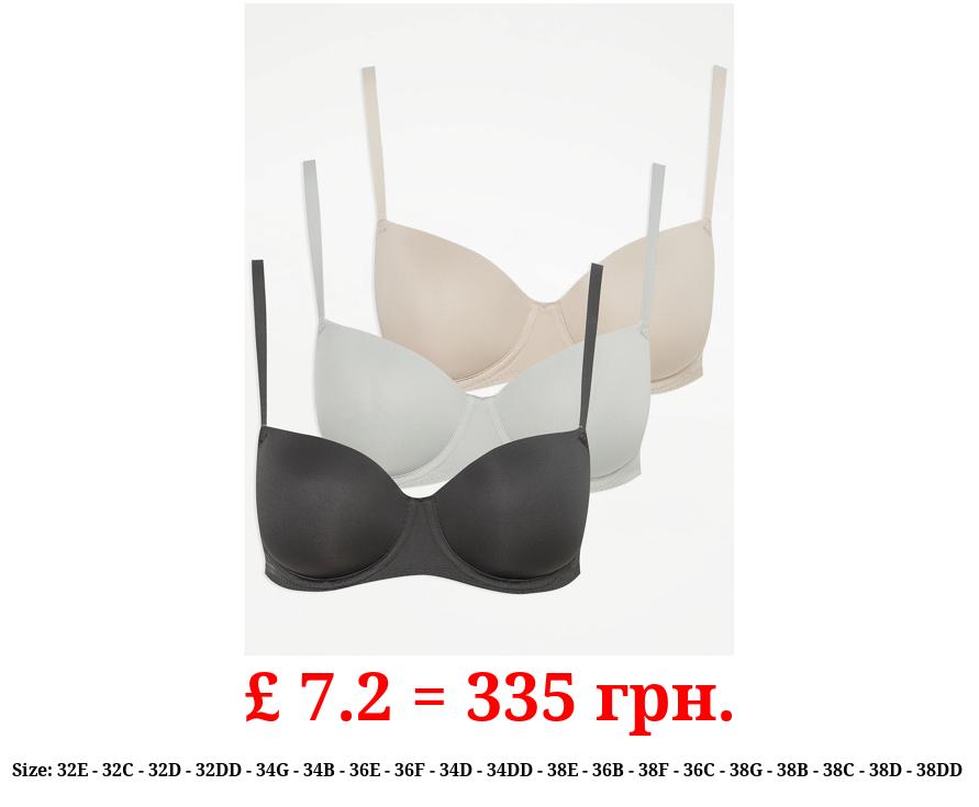 Underwired Balcony Bras 3 Pack