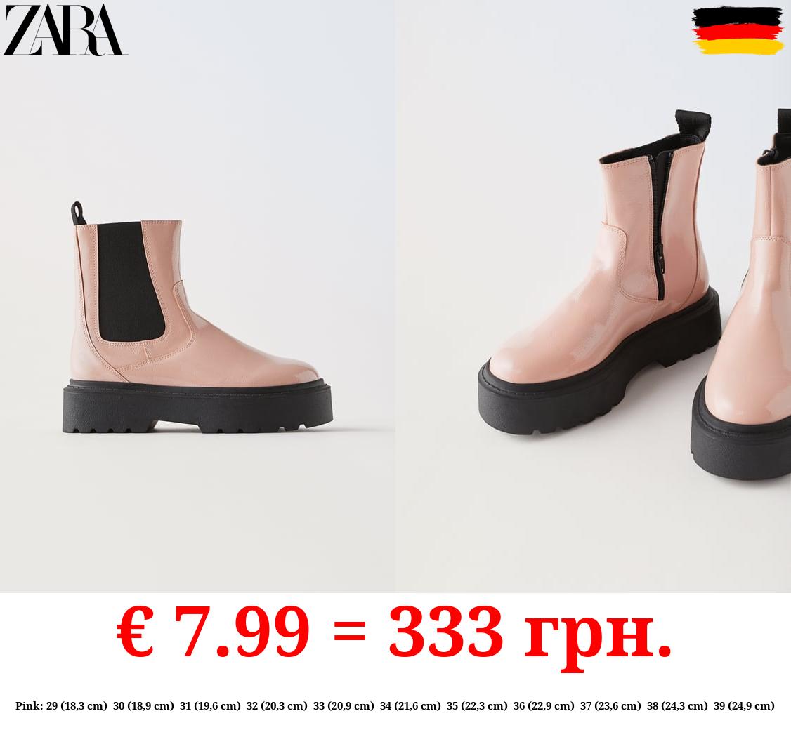 FAUX PATENT CHELSEA BOOTS