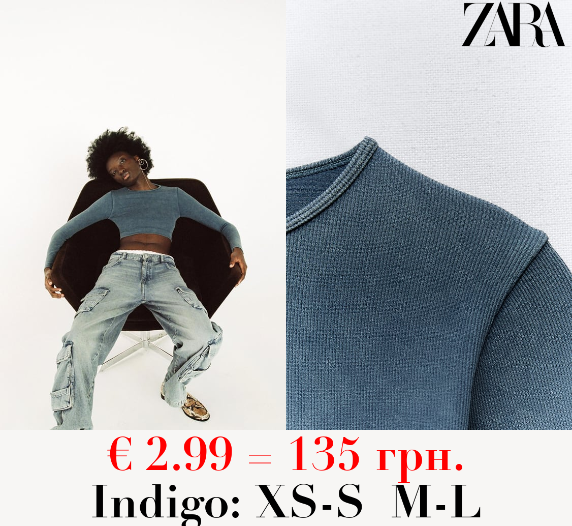 SEAMLESS RIBBED FADED CROP TOP