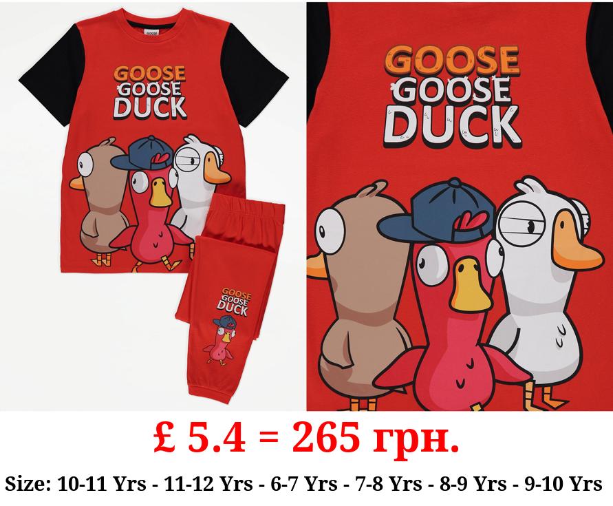 Goose Goose Duck Red Short Sleeve Pyjamas