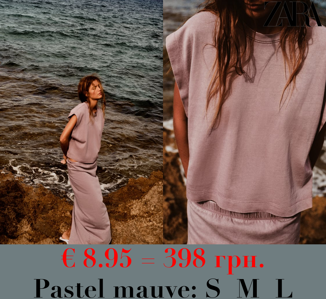 FADED-EFFECT HEAVY COTTON T-SHIRT