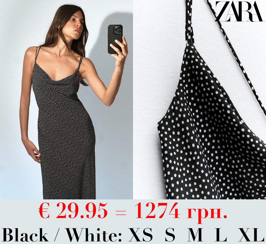 POLKA DOT PRINT MIDI DRESS