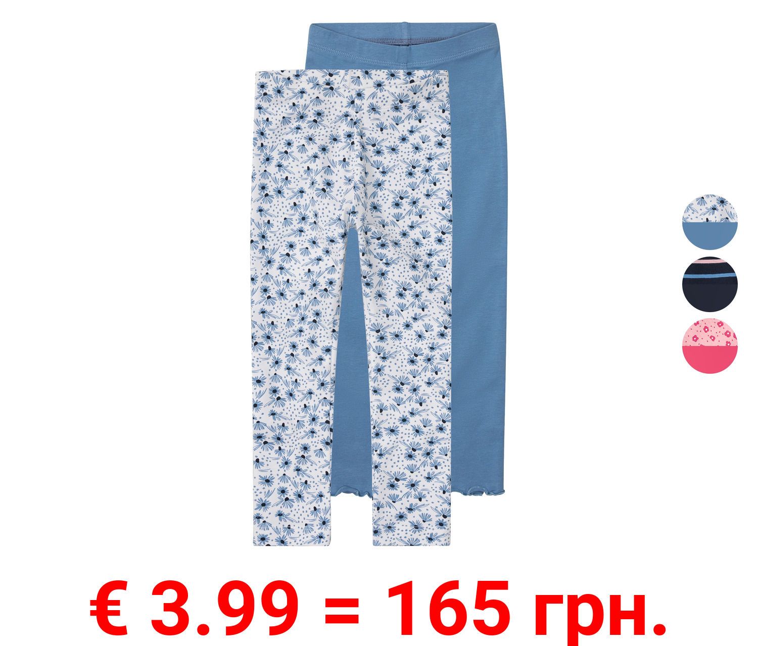 lupilu® Kleinkinder Mädchen Leggings, 2 Stück, hoher Baumwollanteil