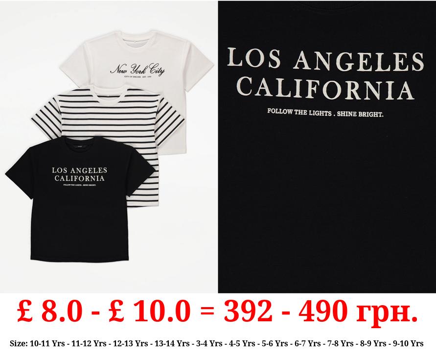 LA New York Mono T-Shirts 3 Pack