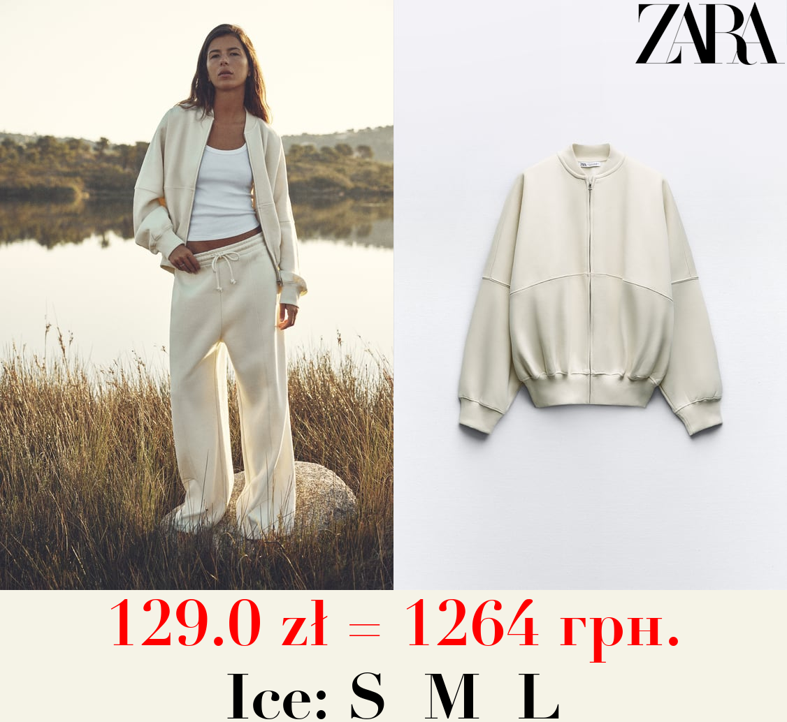 BOMBER SWEATSHIRT WITH ZIP