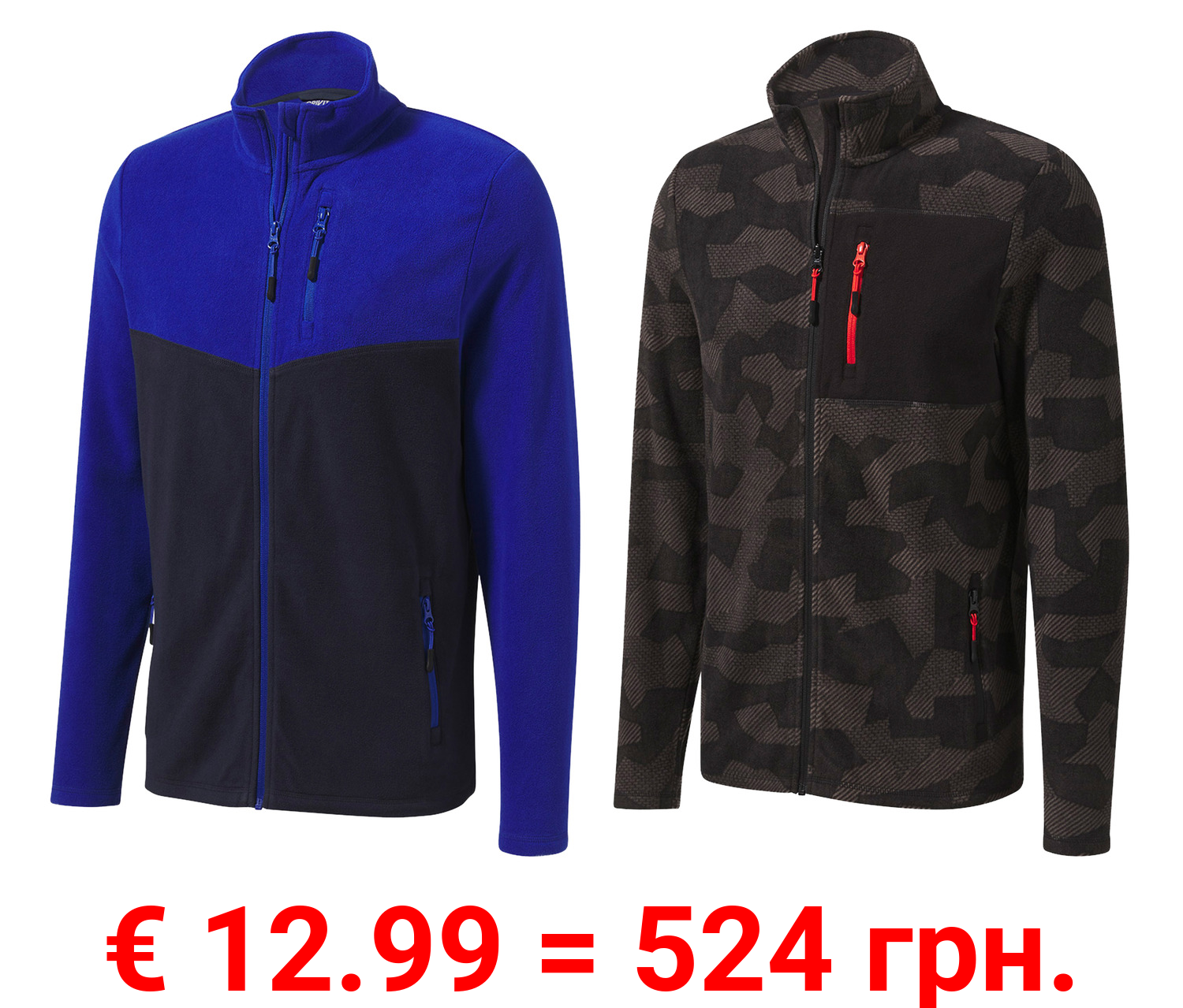 CRIVIT Herren Fleecejacke, kuschelig weich und warm