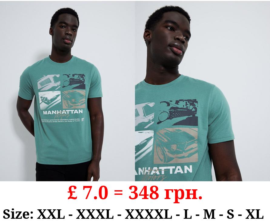 Green Manhattan Motors Graphic T-Shirt