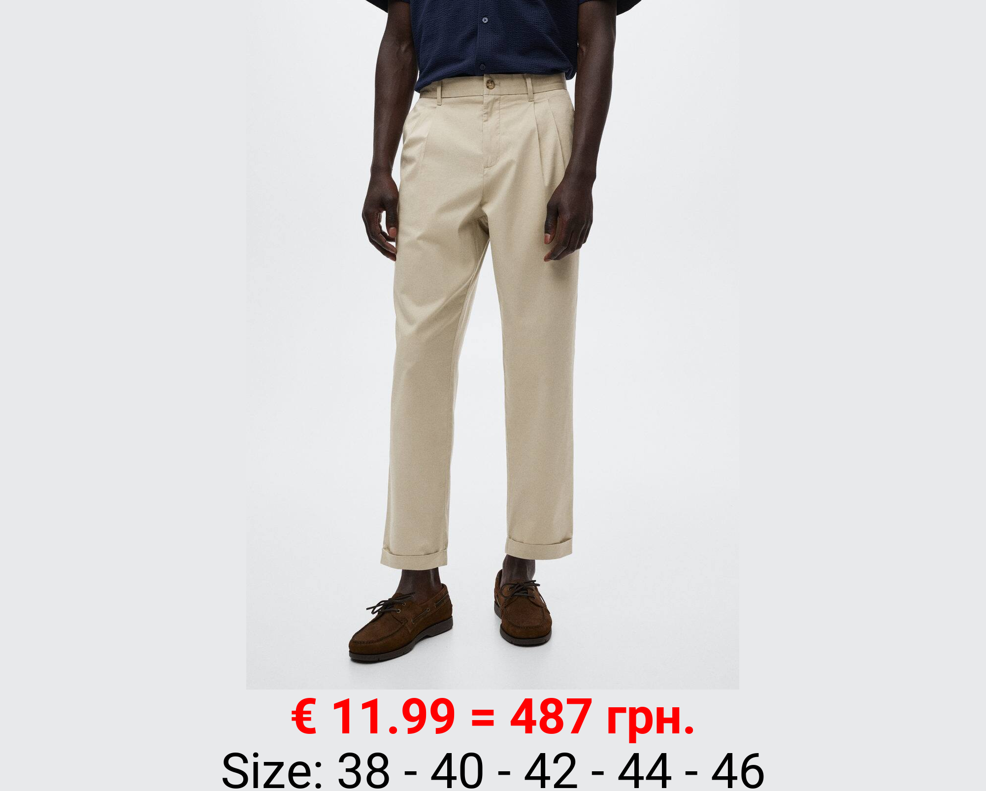 Pantalón pinzas algodón