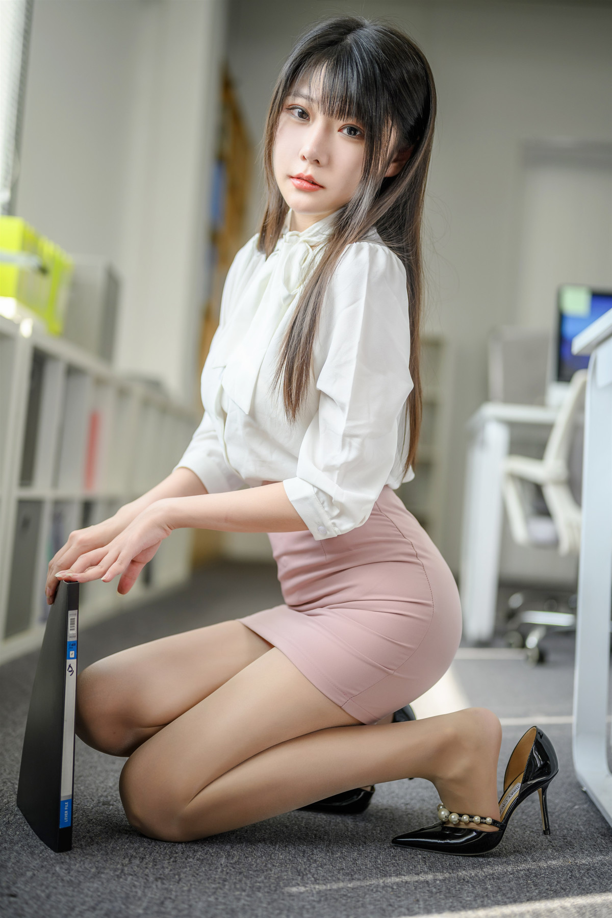 Cosplay 香草喵露露 粉白裙子 5