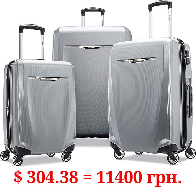 Samsonite Winfield 3 DLX Hardside Luggage with Spinners, 3-Piece Set (20/25/28), Silver