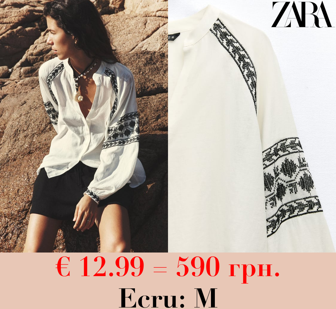 SHIRT WITH CONTRAST EMBROIDERY