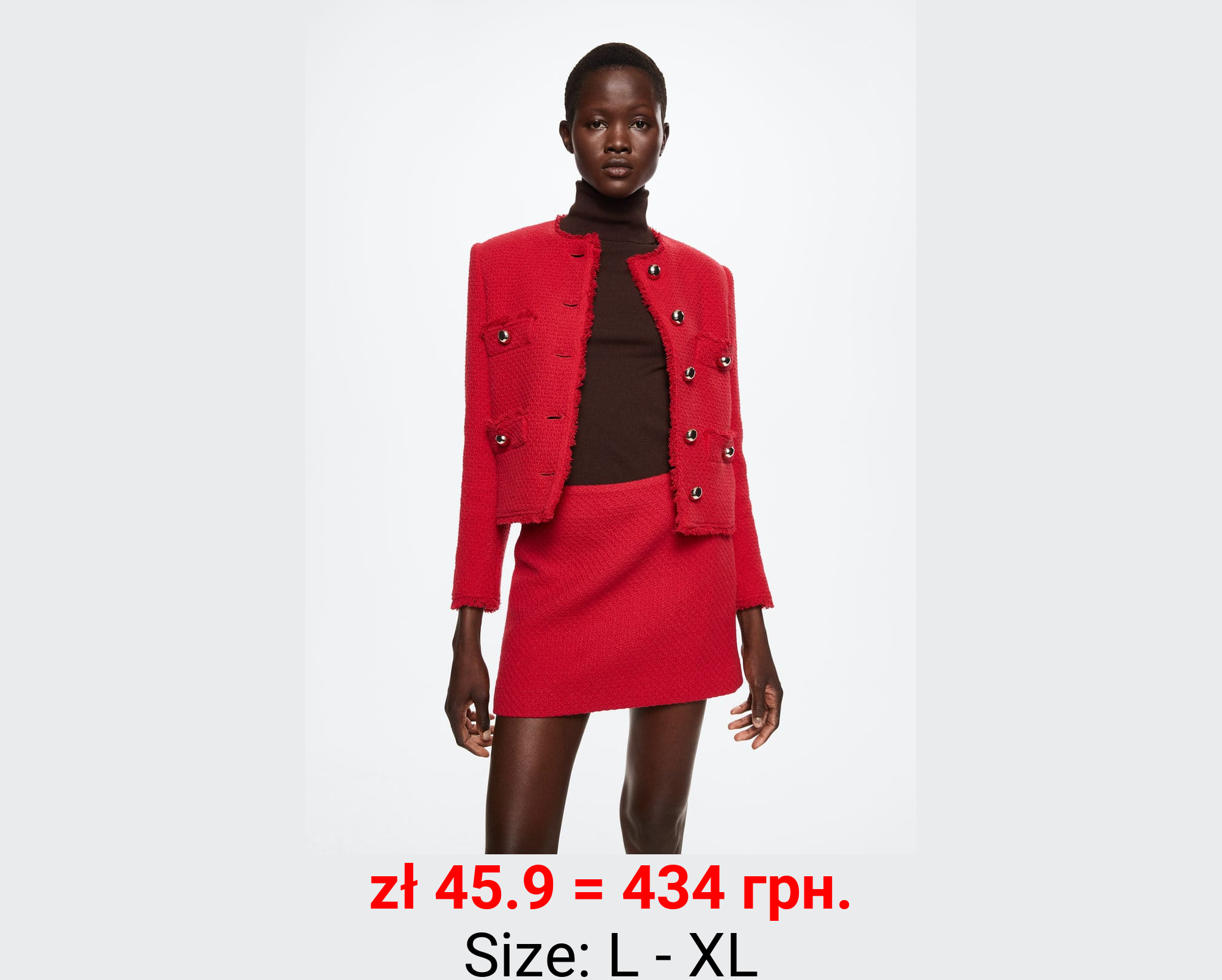 Minifalda tweed algodón