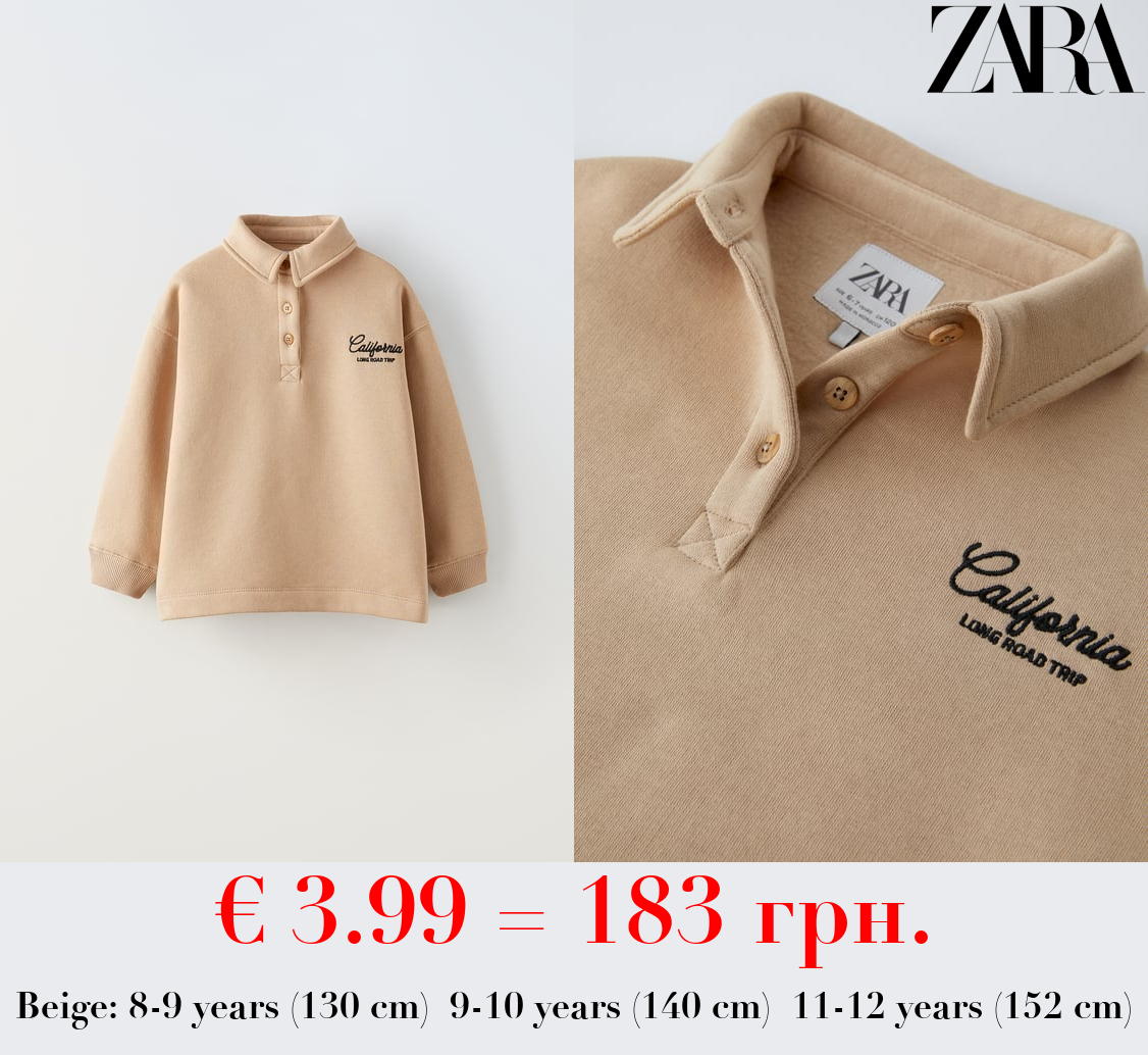 EMBROIDERED POLO SWEATSHIRT