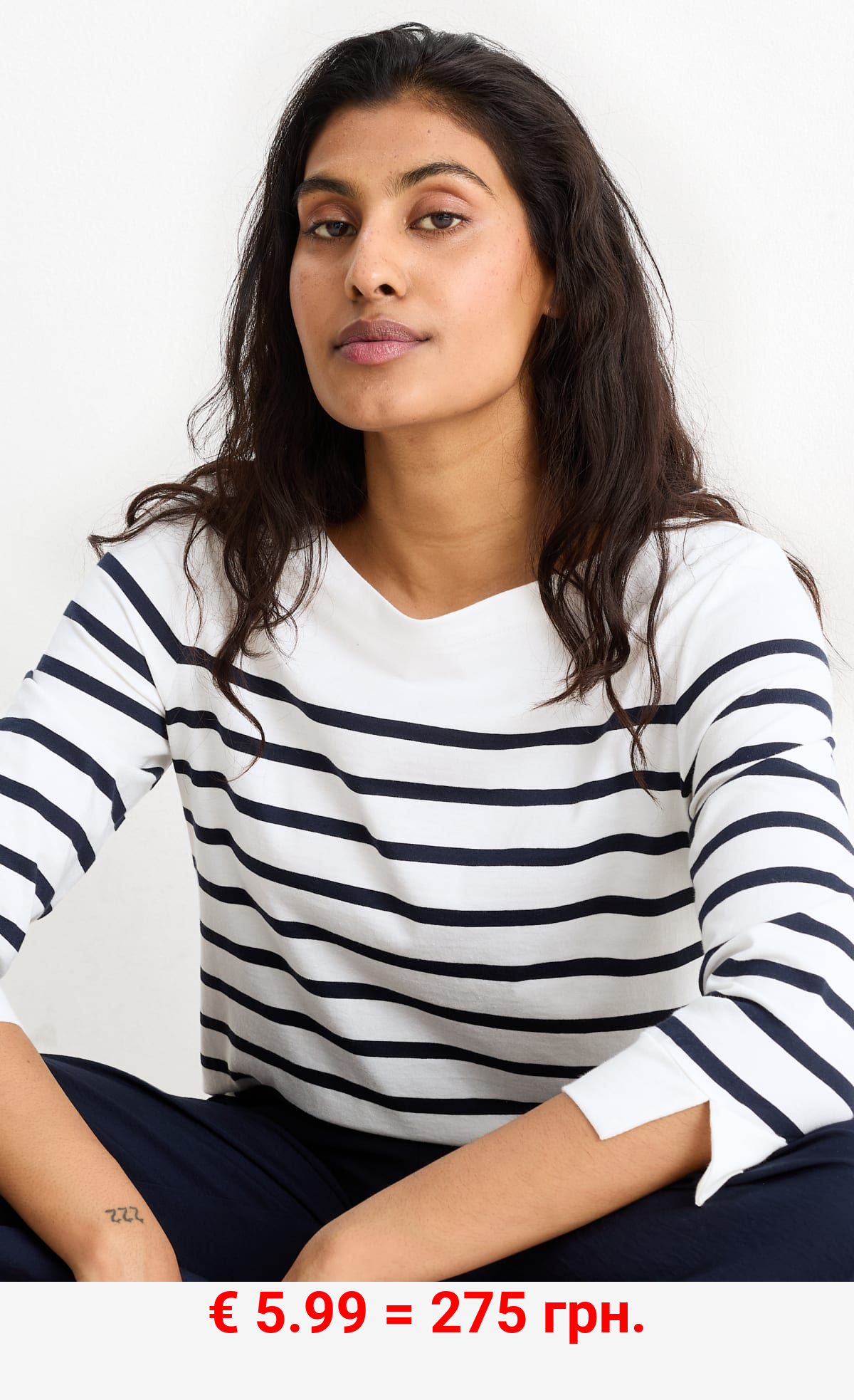 Langarmshirt - gestreift