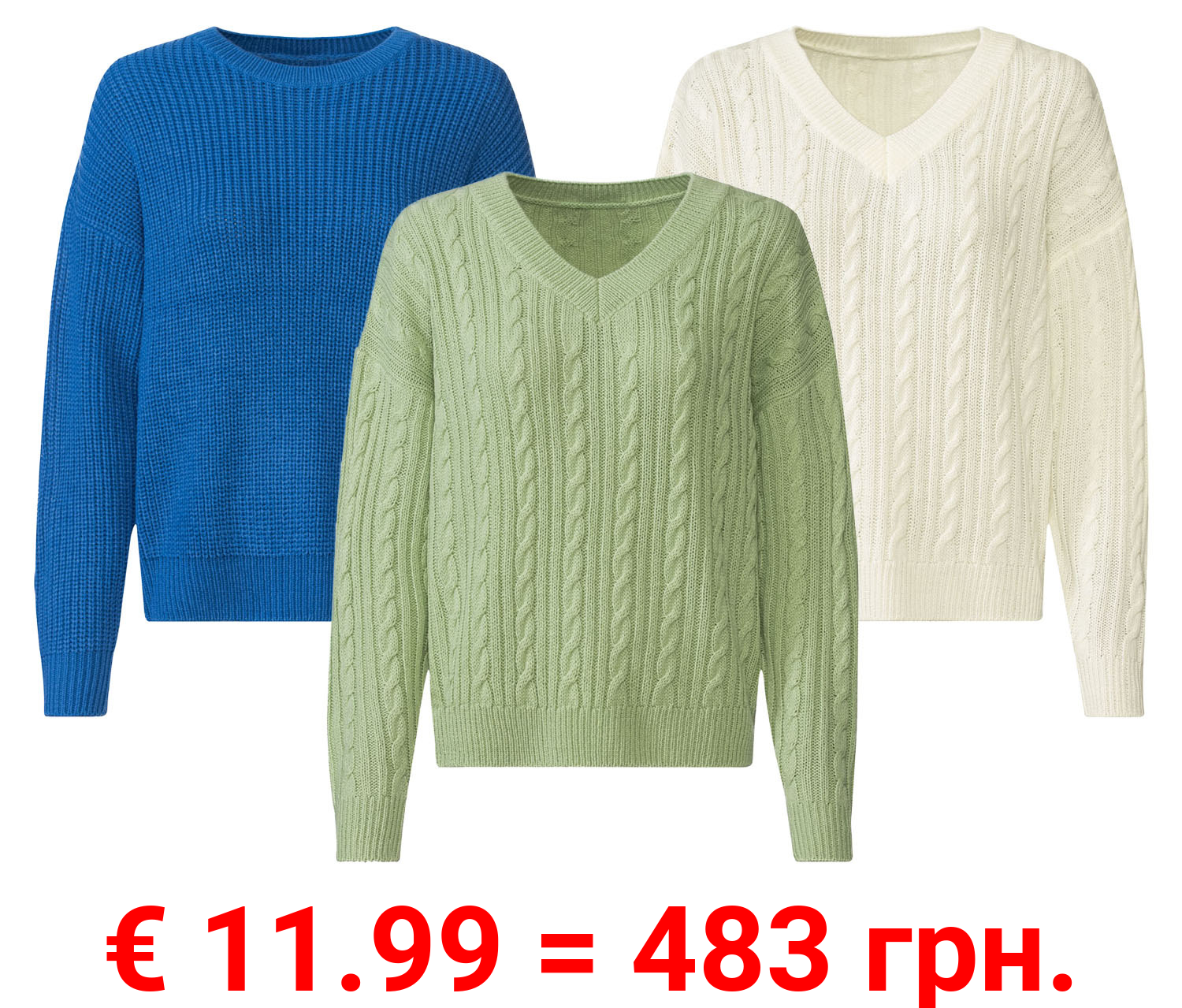 esmara® Damen Strickpullover, weit geschnitten
