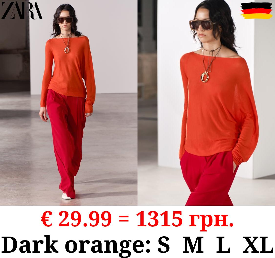 ASYMMETRIC SILK AND WOOL BLEND SWEATER