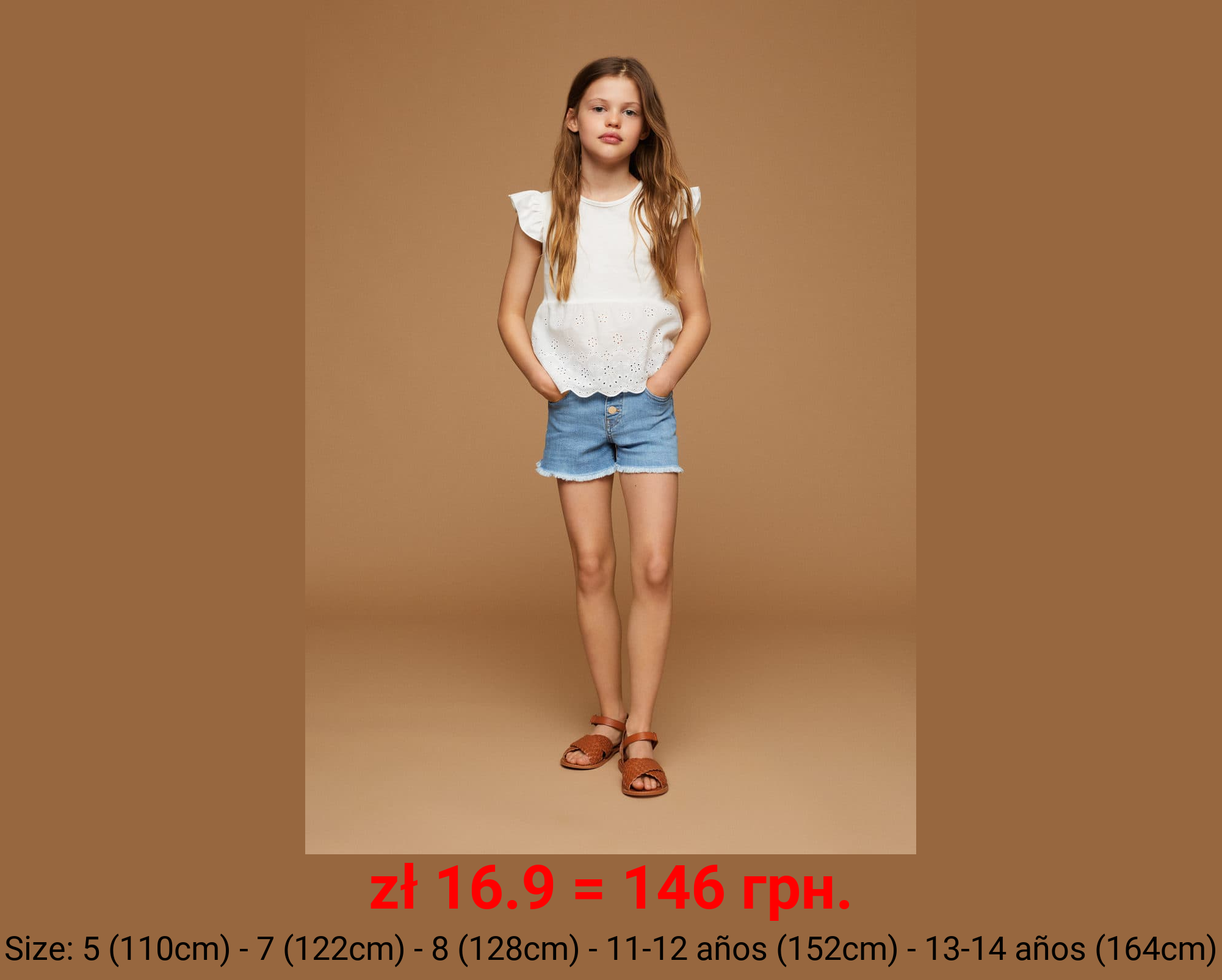 Short denim bajo deshilachado